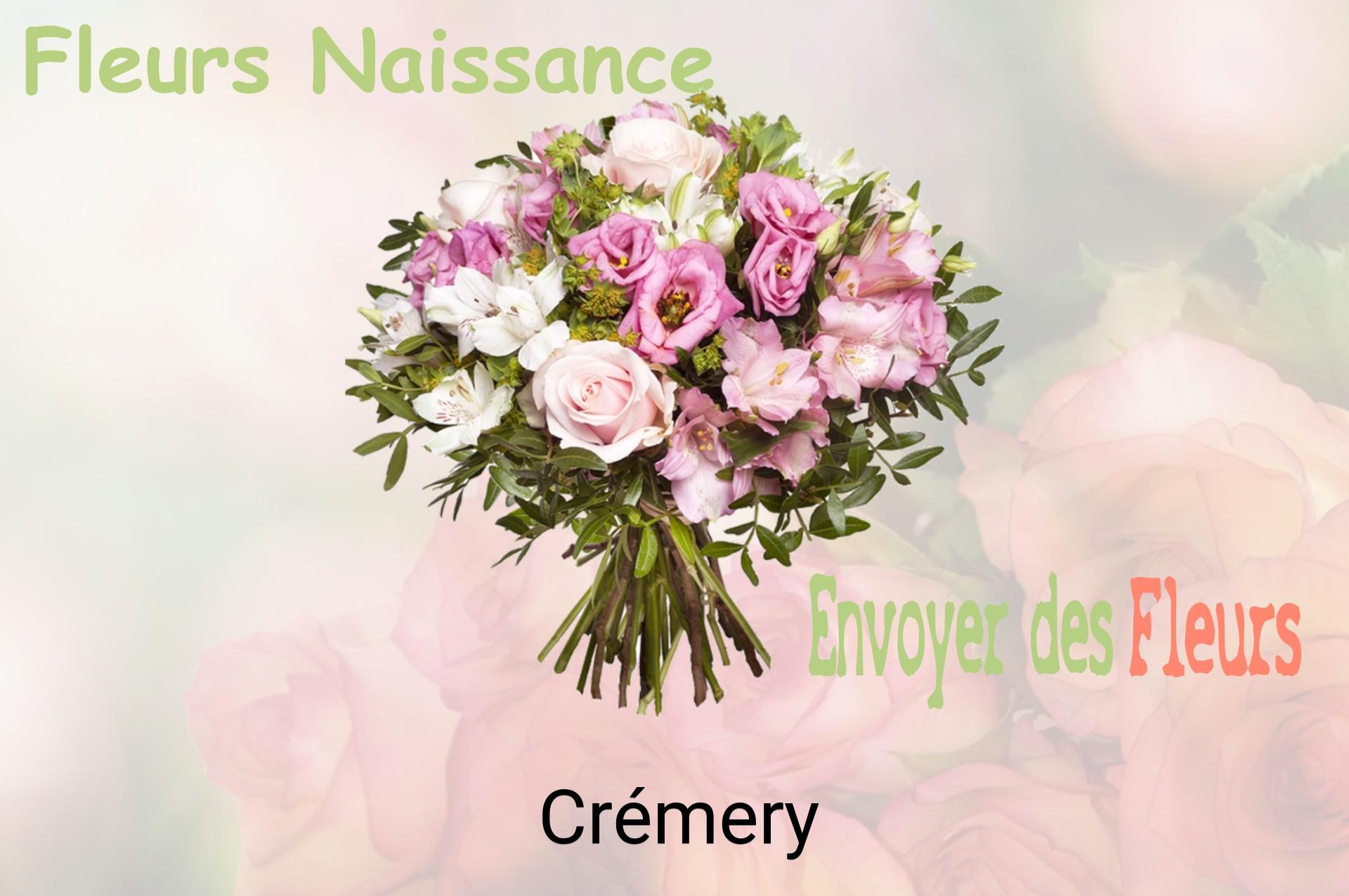 Bouquet de fleurs de naissance livré à Crémery