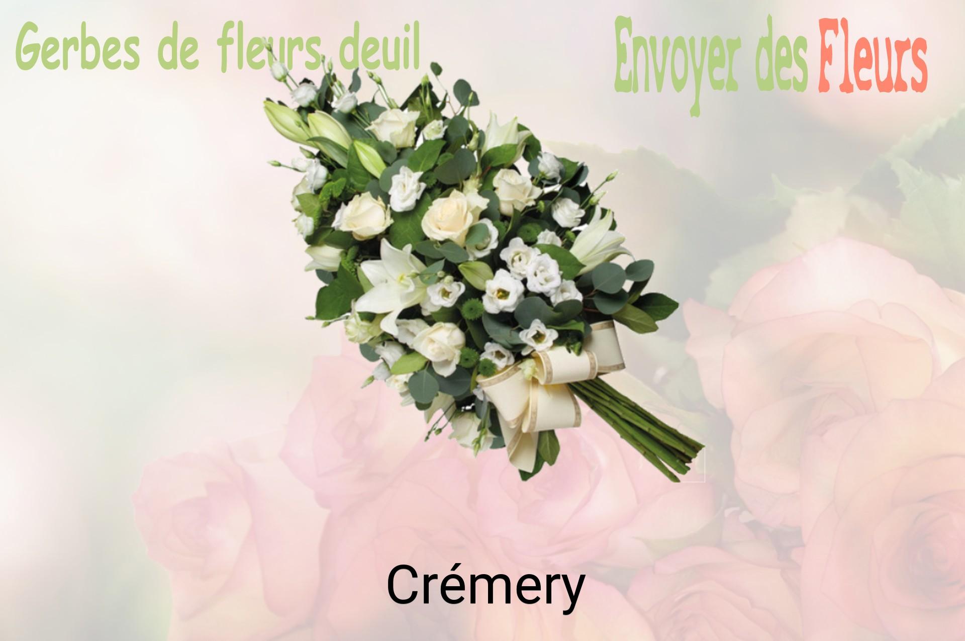 Gerbe de fleurs de deuil livrée à Crémery